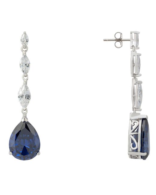 Latelita London Blue Zara Teardrop Tanzanite Gemstone Earrings Silver