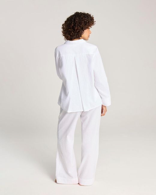Nudea White Seersucker Boxy Shirt