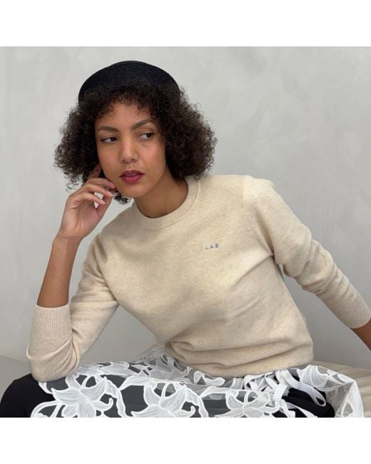 London Atelier Byproduct Natural Neutrals Mohair Classic Fit Jumper With Embroidery for men
