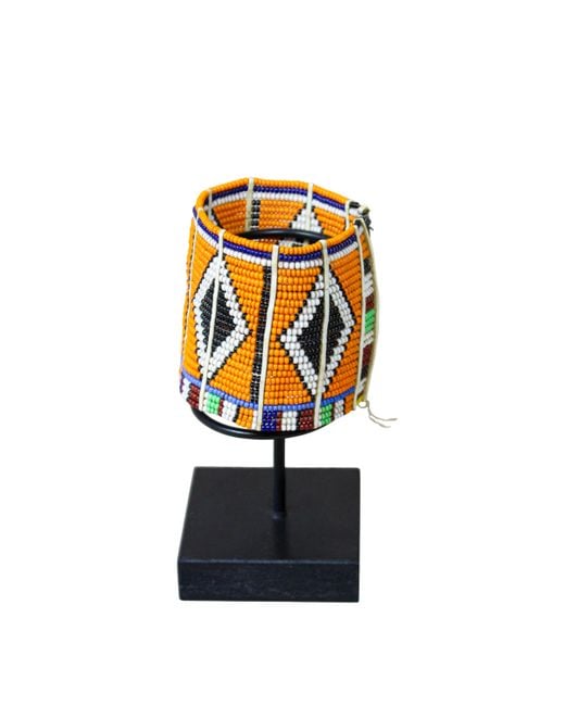 Botanical Boys Black Beaded Maasai Cuff Bracelet