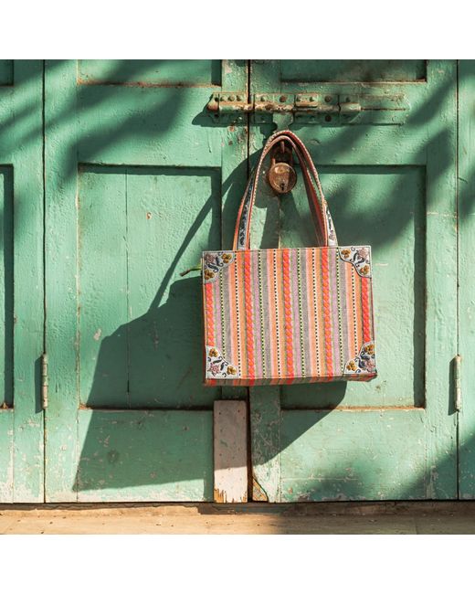 Simitri Red Kinara Tote Bag
