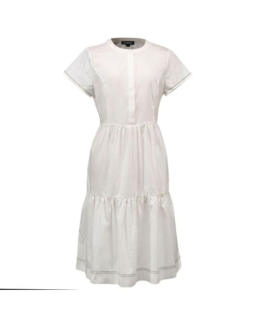 Smart and Joy White Fit-And-Fare Cotton Shirt-Dress