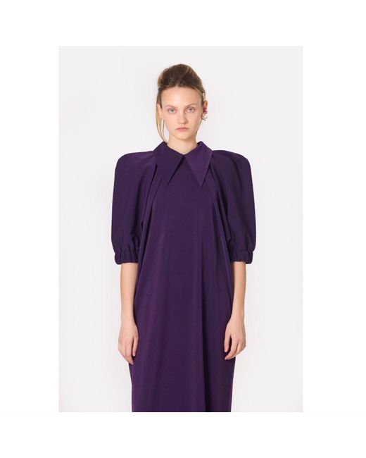 Julia Allert Purple Designer Violet Midi Dress