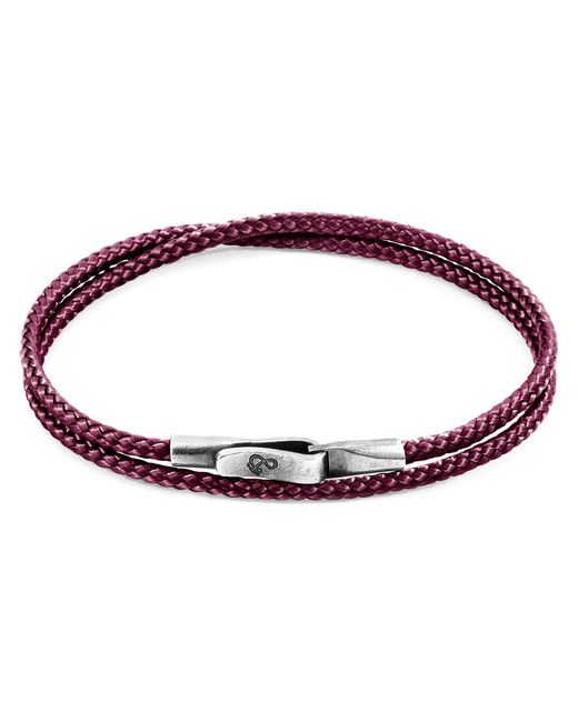 Anchor and Crew Purple Aubergine Liverpool & Rope Bracelet for men