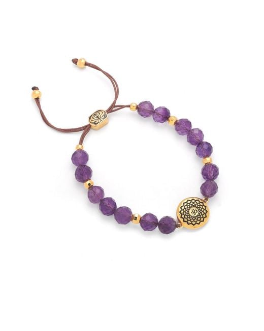 Seven Saints Metallic Crown Chakra Amethyst Spiritual Healing And Stress Relief Bracelet