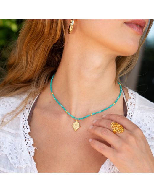 Seven Saints Metallic Sagittarius Gemstone Choker Necklace, Plated