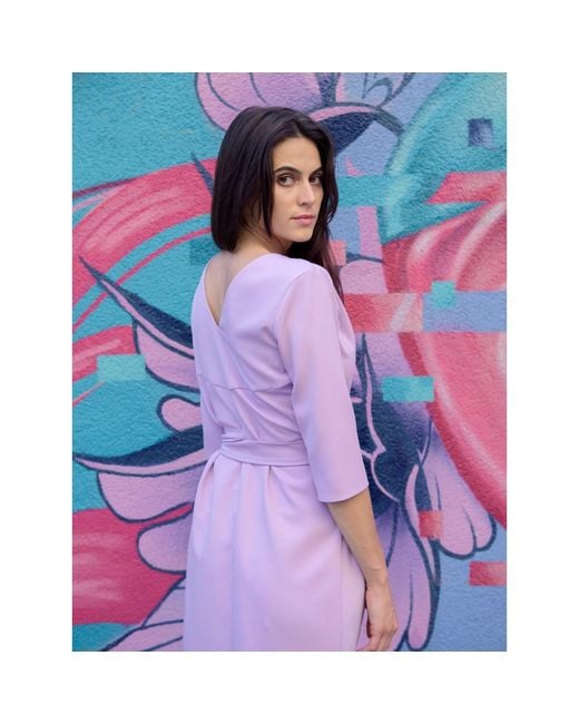 concept A trois Purple Wrap Light Cocktail Dress
