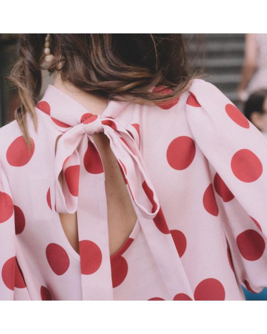 Palingénésie Red Pauline Polka Dots Dress