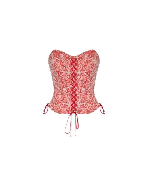 Elsava Red Scarlet Bloom Corset