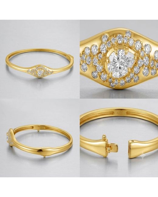 Artisan Metallic 14K Diamond Evil Eye Bangle Bracelet