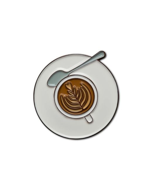 Make Heads Turn Metallic Enamel Pin Cup Of Coffee