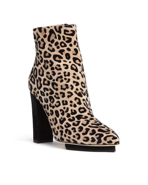 Beautiisoles by Robyn Shreiber Made in Italy Black Neutrals Tessa Animal Printed Suede Ankle Bootie Block Heel