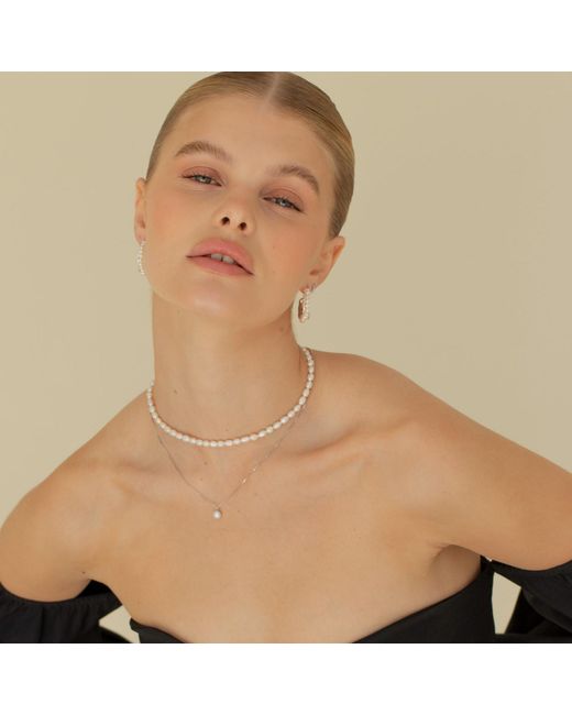 Arctic Fox & Co. Metallic Single Pearl Chain Necklace