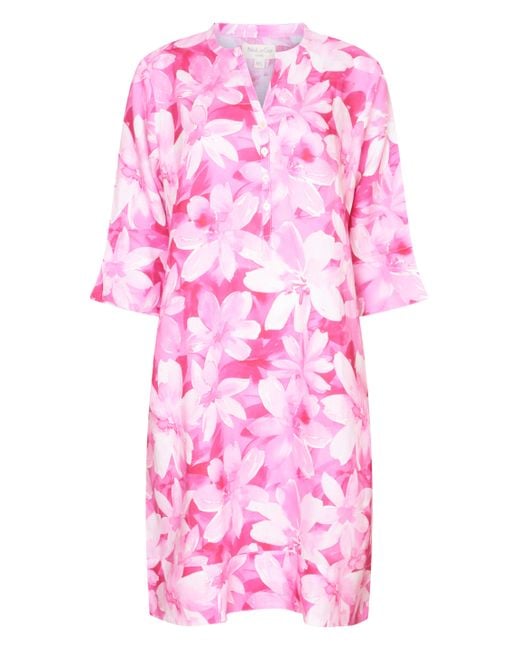NoLoGo-chic Pink Jay Classic Tunic Dress Linen