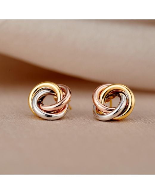 Posh Totty Designs Metallic Mixed Gold Russian Ring Stud Earrings