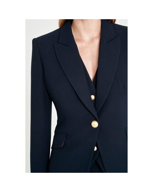 The Extreme Collection Blue Premium Crepe Single-Breasted Navy Blazer