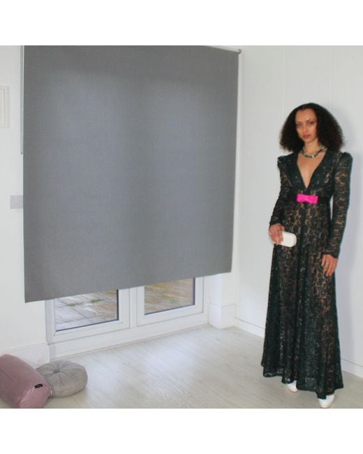 Couture to Your Door Green Sheer Lace Gothic Maxi Dress