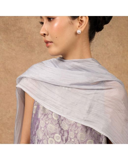 Silk and Bears Gray Silk Scarf – Hand-Dyed Mulberry Silk Shawl, Wedding & Evening Wrap