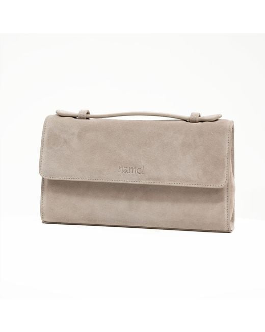 Hamel Atelier Natural Neutrals Avenue Suede Crossbody Bag