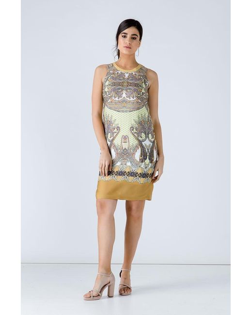 Conquista Natural Paisley Sleeveless Dress