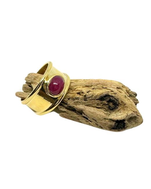 Tg-Jewellery by Tamara Gervasio Yellow Ruby Cabochon Ring Handmade
