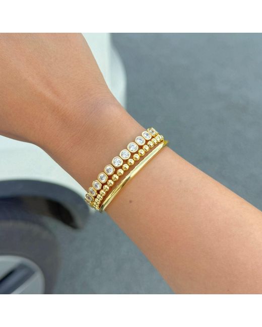 Nazzar Metallic Bezel Crystal Stretch Bracelet