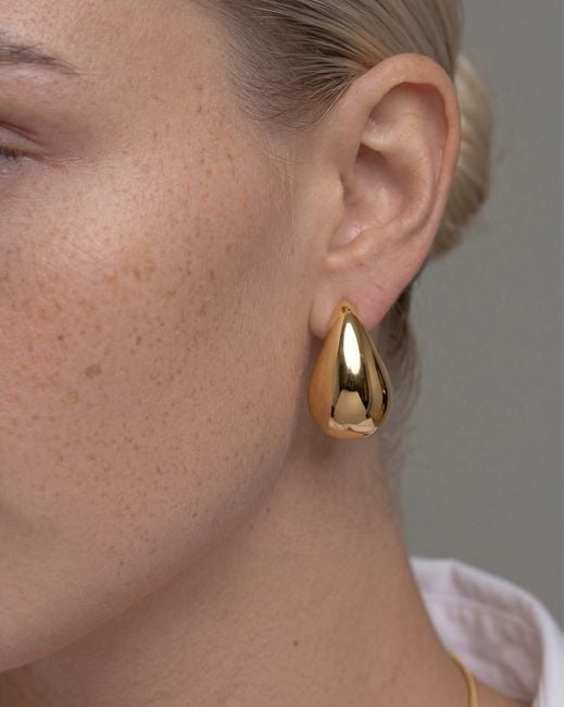 Elk & Bloom Metallic Medium Chubby 14K Teardrop Drop Studs