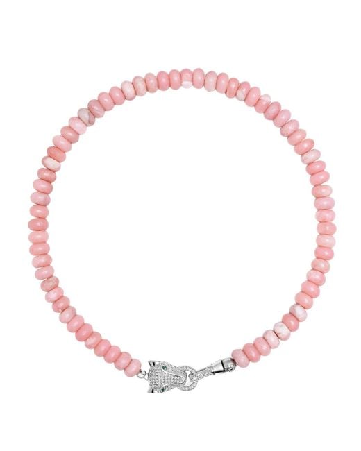 Nialaya Red Opal Choker With Panther Head