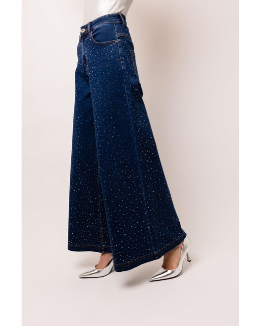 Amy Lynn Blue Demi Diamante Flare Jeans