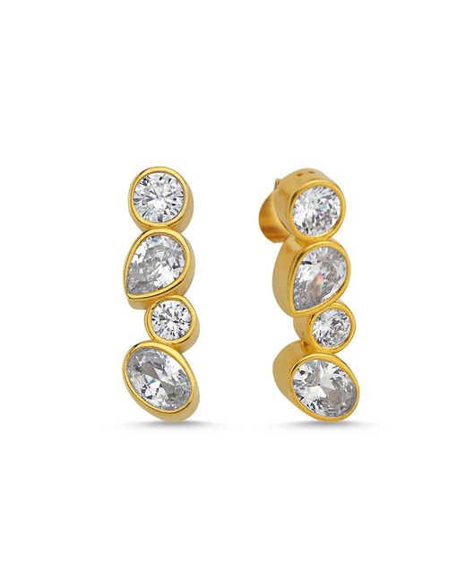 LINYA JEWELLERY Metallic Diana Four Stone Earrings