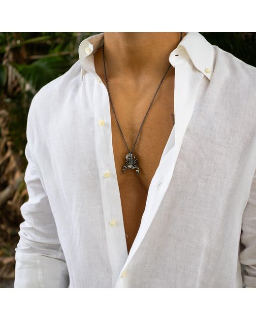 Ebru Jewelry Metallic Scorpion Guardian Sterling Necklace for men