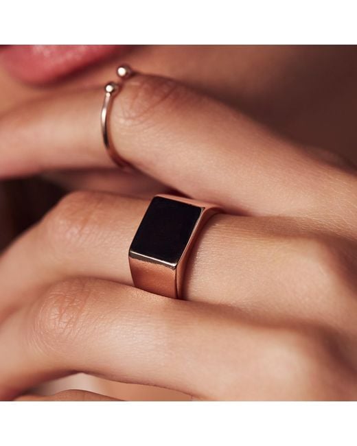 Posh Totty Designs Metallic Yellow Gold Plated Chunky Signet Ring