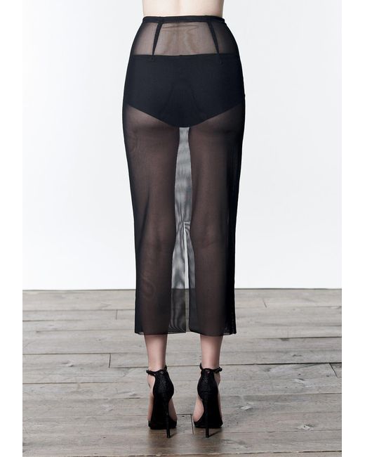 LAHIVE Gray Jess Sheer Mesh Slip