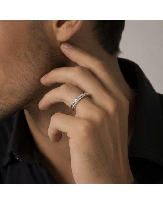 Unaloe White Classic Smooth Sterling Band: An Expression Of Courage And Genuine Bond for men