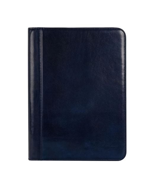 Time Resistance Blue Leather Documents Folder Organizer