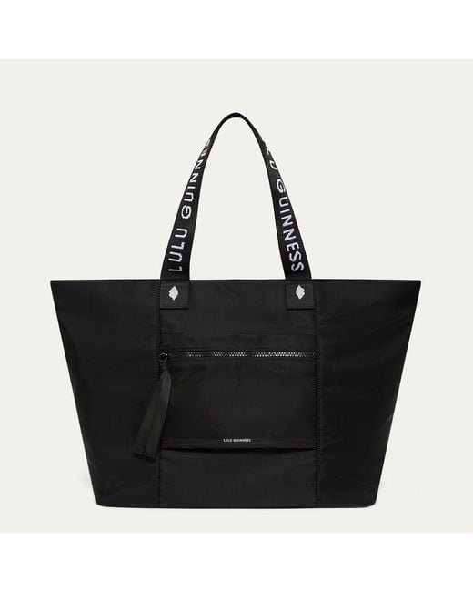 Lulu Guinness Black Nylon Macy Tote Bag