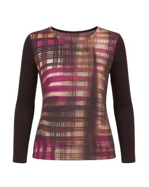 Conquista Red Print Long Sleeve Top