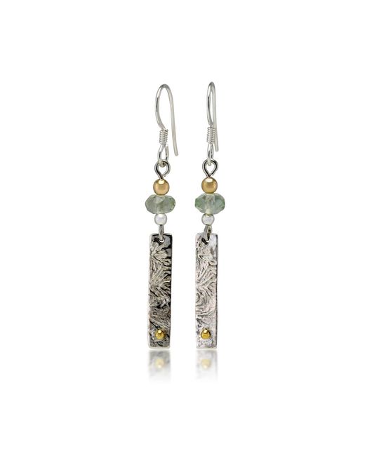 Isla Silver Metallic Amethyst Textured Drop Earrings