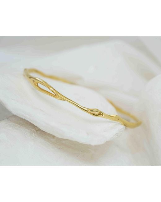 Isla Silver Metallic Organic Flow Vermeil Bangle