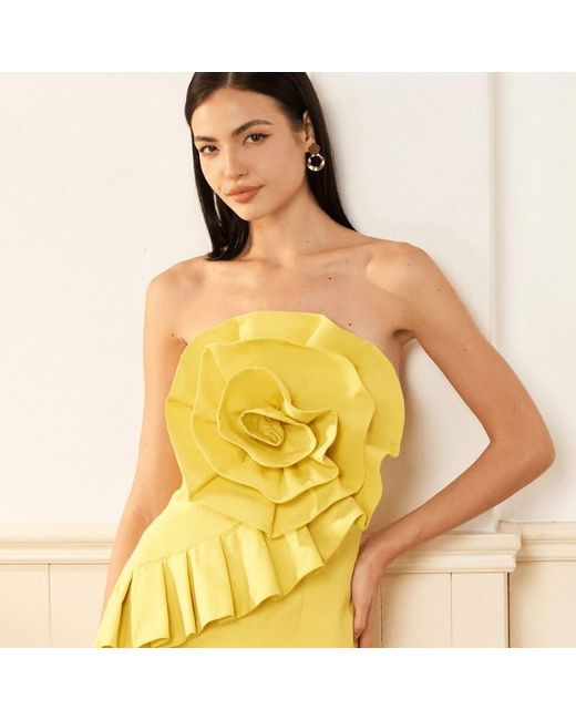 Yumi Kim Yellow Rio Chartreuse Linen Dress
