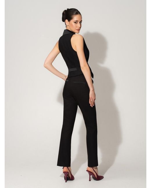 Tia Dorraine Black Single-Breasted Waistcoat & Tailored Trousers Set