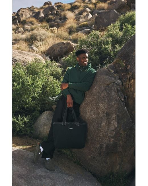 Éclectique Black Canvas Tote Bag for men