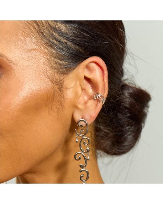 Lucy Quartermaine White Solid Sterling Elements Ear Cuff