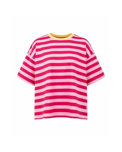 Mind Traveler Pink Nunu And Fuchsia Striped T-Shirt