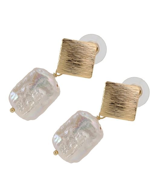 Ebru Jewelry Metallic Pearl & Cleopatra Earrings