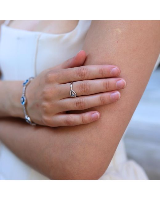 Spero London White Ancient Evil Eye Sterling Ring