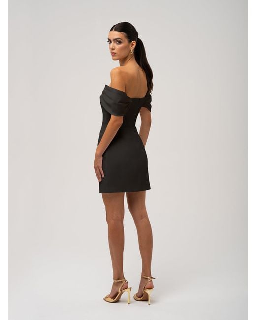 Tia Dorraine Black Steel Confidence Off-Shoulder Mini Dress