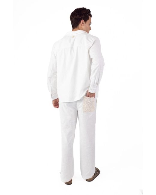 Raw Potential White Neutrals Teria Organic Cotton Trousers
