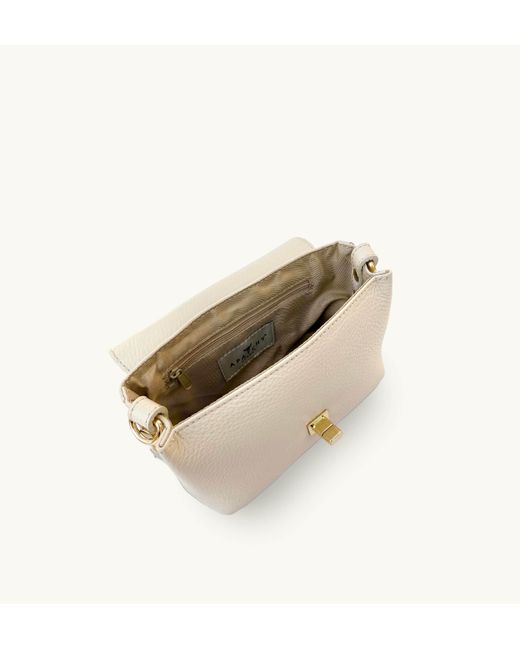 Apatchy London White Neutrals The Maisie Mini Stone Leather Bag