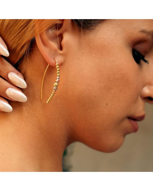 Spero London Metallic Beaded Pull Through Sterling Earrings